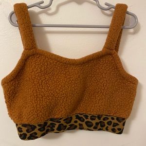 Faux Fur Copper and Leopard Print Matching Set - Little Girl Size 9-10